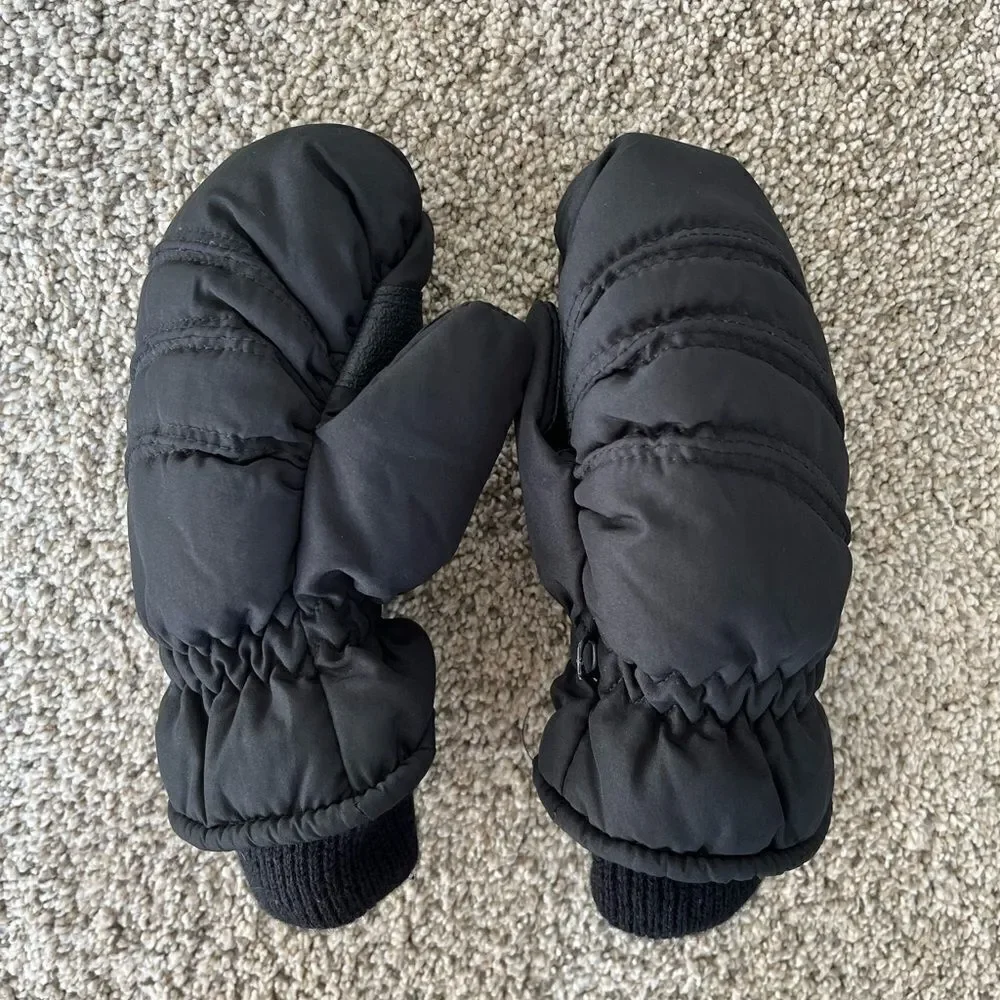 Black Youth Mittens Unisex 4-7